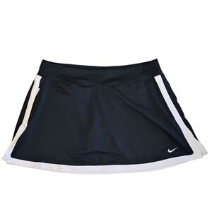 Nike Dri Fit Tennis Skort Black White Womens Medium Low Rise Sporty Athletic